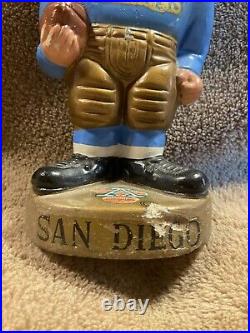 1960s Vintage San Diego Chargers Bobblehead Gold Base Japan Nodder