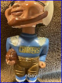 1960s Vintage San Diego Chargers Bobblehead Gold Base Japan Nodder