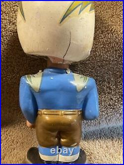 1960s Vintage San Diego Chargers Bobblehead Gold Base Japan Nodder