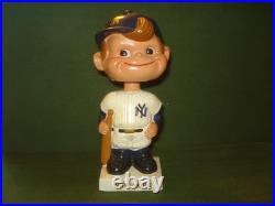1961 Ny Yankees Bobbing Head Doll, Nodder, White Base, Japan, Vintage, Hi Grade