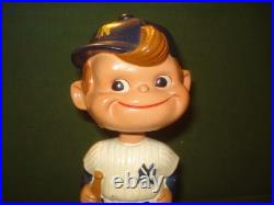 1961 Ny Yankees Bobbing Head Doll, Nodder, White Base, Japan, Vintage, Hi Grade