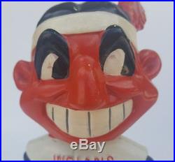 1961 Vintage Cleveland Indians Mascot Nodder Bobblehead Ceramic Doll -Japan