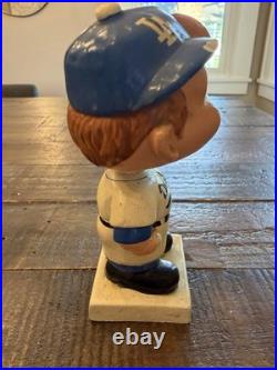 1962 Los Angeles Dodgers Boy Face Baseball Bobblehead Nodder Vintage White Base