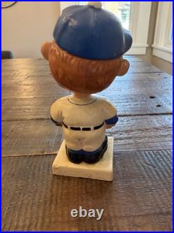 1962 Los Angeles Dodgers Boy Face Baseball Bobblehead Nodder Vintage White Base