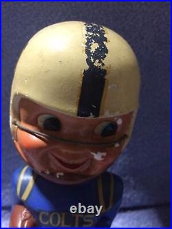 1962 VINTAGE BOBBLE HEAD BOBBLEHEAD BALTIMORE COLTS With TEETH FOOTBALL Damage