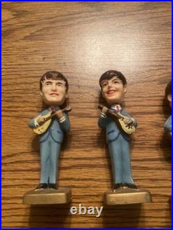 1964 THE BEATLES JOHN PAUL GEORGE RINGO NODDERS 3.5 PLASTIC BOBBLE HEAD Vintage