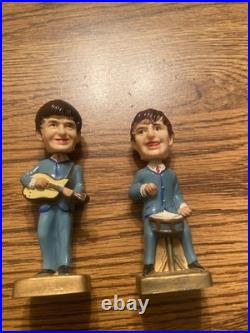 1964 THE BEATLES JOHN PAUL GEORGE RINGO NODDERS 3.5 PLASTIC BOBBLE HEAD Vintage