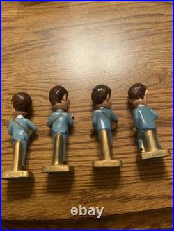 1964 THE BEATLES JOHN PAUL GEORGE RINGO NODDERS 3.5 PLASTIC BOBBLE HEAD Vintage