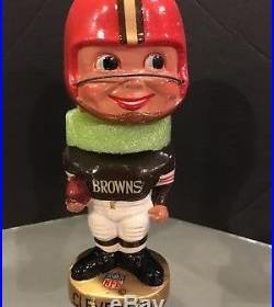 1965-67 Cleveland Browns Vintage Gold Base Bobble Bobbing Head Doll Mint Box