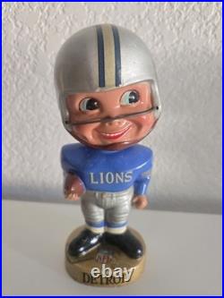 1965 Original Vintage Detroit Lions Gold Base Bobblehead Nodder Japan NFL
