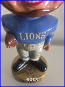 1965 Original Vintage Detroit Lions Gold Base Bobblehead Nodder Japan NFL