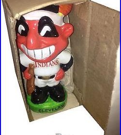 1968 Cleveland Indians Vintage Bobble Head Nodder Green Base NEW IN BOX #2