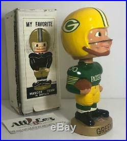 1968 GREEN BAY PACKERS VINTAGE BOY NODDER BOBBLEHEAD NFL MERGER SERIES with BOX