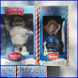 2002 Rudolph the Red-Nosed Reindeer Bobblehead Lot Of 5 Rare Vtg Nos Christmas