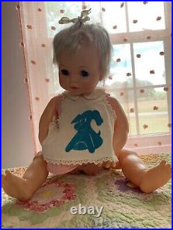 20 Vintage 1965 Ideal Co REAL LIVE LUCY Baby Doll BOBBLE Head TEETH Blonde Hair