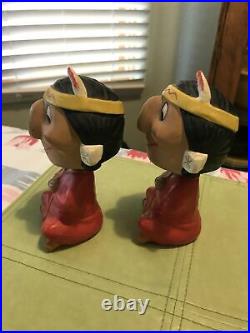 2 Matching Awesome Rare Indian Brave Mark Exclusive Japan Bobblehead Nodder