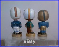 2 Miami Dolphins Football Bobbleheads And A Navy Bobblehead Vintage 1960's