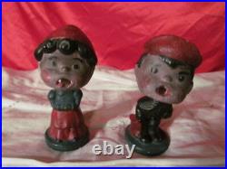 2 Vintage / Antique Chalk ware Bobble Heads Lucy Linus Peanuts