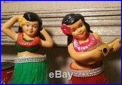 3 1984 vtg hawaiian hula uke girl nodder bobble head auto dashboard toy doll