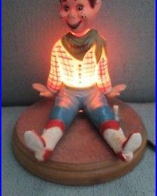 6 1/2 Vintage Howdy Doody Bobblehead Lamp Night Light Electric Cowboy 1950s