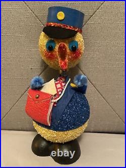 9 Vintage Easter Chick Postman Bobble Head Nodder Candy Container Germany NM