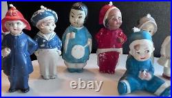 Antique Bisque Character Nodder Bobblehead Miniature Dolls GERMANY Lot of 9