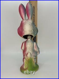 Antique German Bunny Rabbit Nodder Bobblehead Vintage Santa Easter Paper Mache