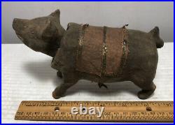 Antique German Paper Mache Composition Pig Nodder Bobble Head