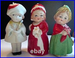 Antique Hertwig German Bisque Nodder Bobblehead Dolls Set of 5