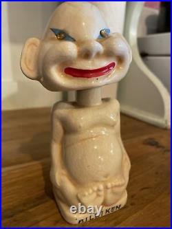 Antique Vintage Billiken ceramic Japanese man Nodder Bobblehead