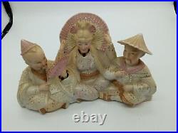 Antique Vintage Hand Painted Chinese Figures BOBBLEHEAD NODDER Japan Asian