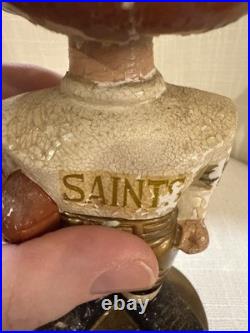 BEAUTIFUL 1960's New Orleans Saints Round Gold Base Bobblehead, VINTAGE READ