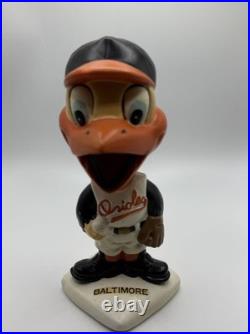 Baltimore Orioles 1960s Vintage Bobblehead Nodder White Base Japan Baltimore Orioles 1960s Vintage Bobblehead Nodder White Base Japan