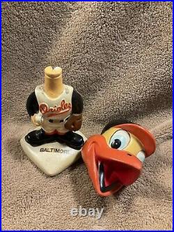 Baltimore Orioles Mascot Vintage 1960s Bobble Head Nodder White Base Japan