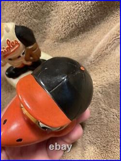 Baltimore Orioles Mascot Vintage 1960s Bobble Head Nodder White Base Japan