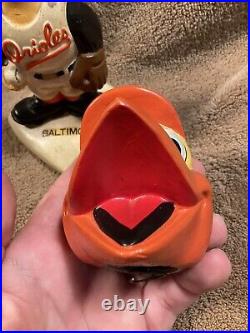 Baltimore Orioles Mascot Vintage 1960s Bobble Head Nodder White Base Japan
