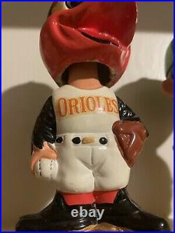 Baseball bobblehead 1960s vintage old Baltimore Orioles bird Gold base Nodder