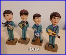 Beatles Vintage 4Bobbleheads Plastic CakeToppers 1964 JohnPaulGeorgeandRingo