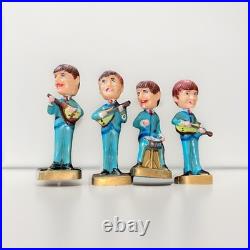 Beatles Vintage 4Bobbleheads Plastic CakeToppers 1964 JohnPaulGeorgeandRingo
