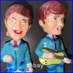 Beatles Vintage 4Bobbleheads Plastic CakeToppers 1964 JohnPaulGeorgeandRingo