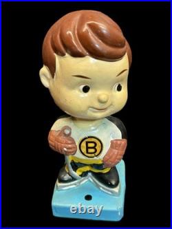 Boston Bruins Vintage Blue Base 1960s MINI Bobblehead Nodder Ceramic Exellent