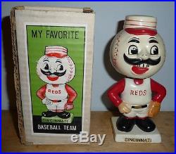 Cincinnati Reds Mr. Red 1962 Mascot Bobblehead Vintage Original Box! Japan