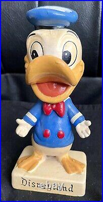 Ceramic Bobblehead Nodder Donald Duck Walt Disney Prod Disneyland 6 Vintage-EUC