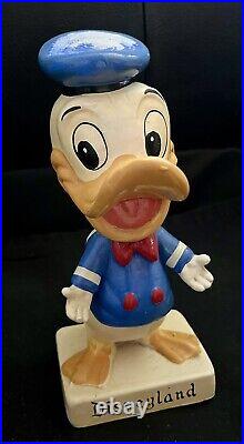 Ceramic Bobblehead Nodder Donald Duck Walt Disney Prod Disneyland 6 Vintage-EUC