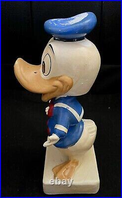 Ceramic Bobblehead Nodder Donald Duck Walt Disney Prod Disneyland 6 Vintage-EUC