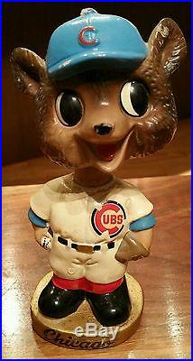 Chicago Cubs Baseball Bobble Head vintage 1960's Nodder Gold Base Bobblehead Cub
