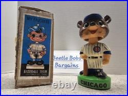 Chicago Cubs MLB Vintage 1960's Ceramic Bobblehead With Box REPAIRED READ