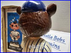 Chicago Cubs MLB Vintage 1960's Ceramic Bobblehead With Box REPAIRED READ