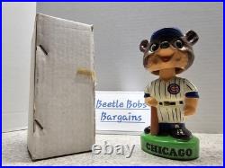 Chicago Cubs MLB Vintage 1960's Ceramic Bobblehead With Box REPAIRED READ