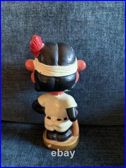 Chief Wahoo Cleveland Indians Vintage 1960s Bobblehead Nodder Gold Base Rare